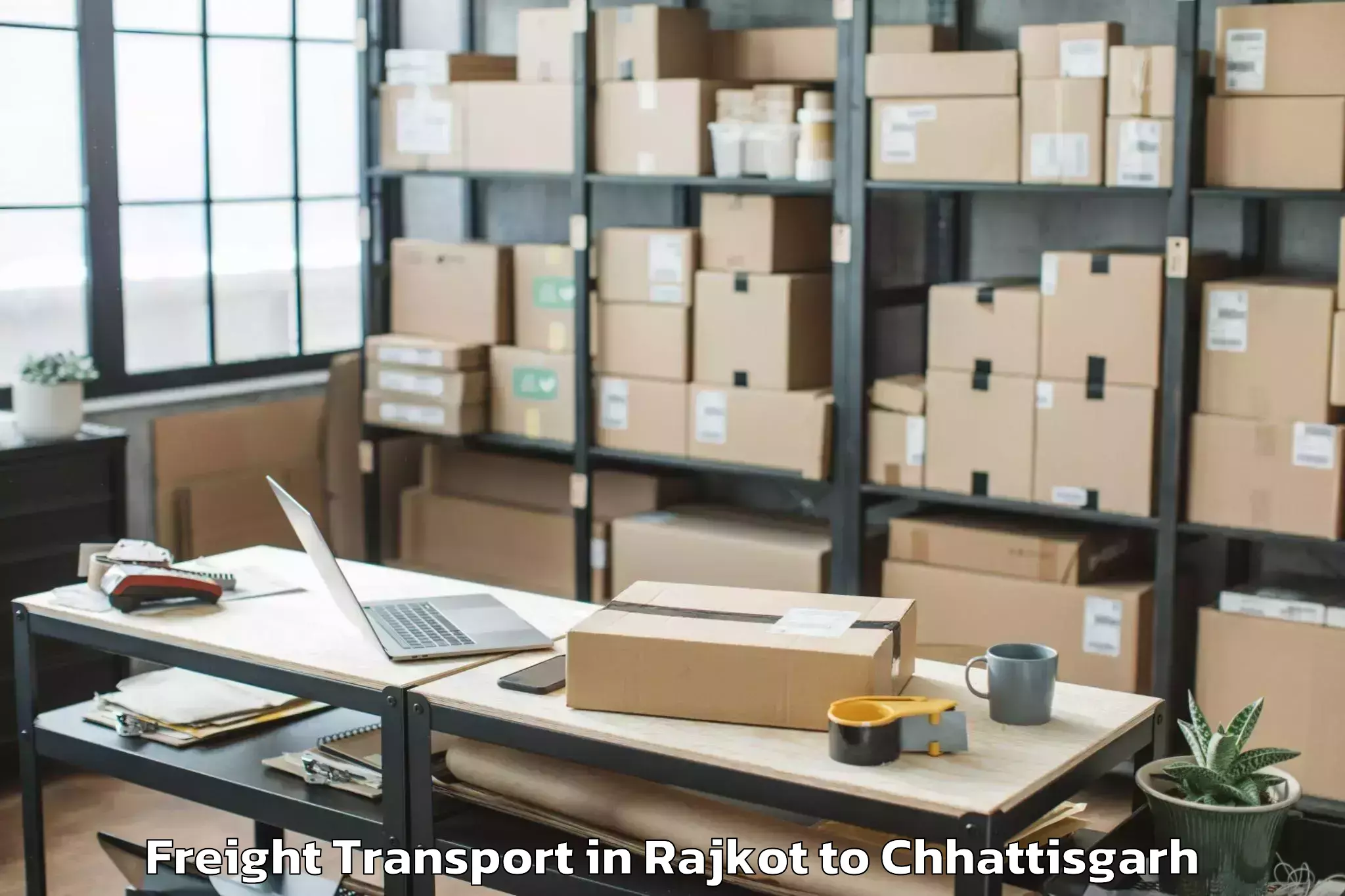 Discover Rajkot to Kurud Freight Transport